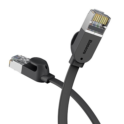 Патч-корд для интернета BASEUS RJ45 Gigabit flat 1 м, черный