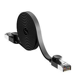 Патч-корд для інтернету BASEUS RJ45 Gigabit flat 1 м, чорний