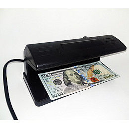 Детектор валют UKC настольный переносной ультрафиолетовый лампа для проверки денег от сети 220V Black (318)