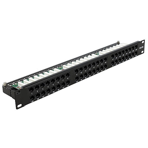 Патч-панель Hypernet 48 портів UTP кат.5е 19" PP-KUTP48-1U з утримувачем кабелю