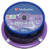 Диск DVD Verbatim 8.5Гб 8x CakeBox 25шт Матове Срібло (43757)