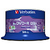 Диск DVD Verbatim 8.5Гб 8X CakeBox 50 шт MATT SILVER SURFACE (43758)