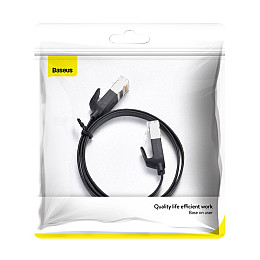 Патч-корд для інтернету BASEUS RJ45 Gigabit flat 3 м чорний