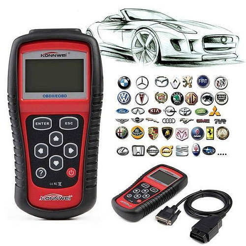 Автомобильный универсальный диагностический сканер Konnwei OBDII/EOBD scanner 808KWHS