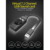 Внешняя звуковая карта USB 7.1 Channel адаптер 3.5mm для наушников и микрофона Plextone GS3 Black