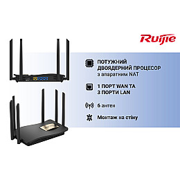 Беспроводной маршрутизатор Ruijie Reyee RG-EW1200G PRO