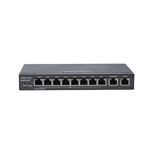 Маршрутизатор Ruijie Reyee RG-EG210G-P (1xGE WAN, 3xGE WAN/PoE+ LAN, 6xGE PoE+ LAN, max PoE 70W, VPN, Ruijie cloud)