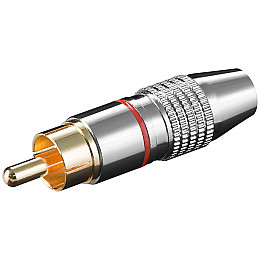 Штекер Goobay FreeEnd-RCA /M Metal Gold D=6.5mm Red червоний (75.01.1904)
