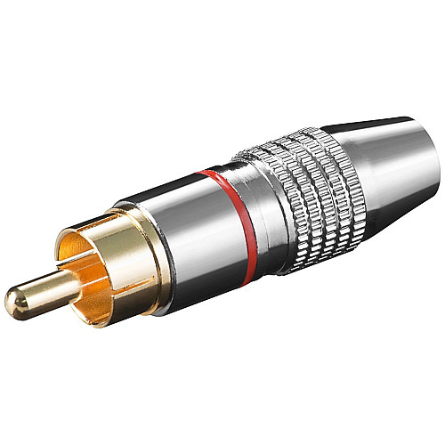 Штекер Goobay FreeEnd-RCA /M Metal Gold D=6.5mm Red червоний (75.01.1904)