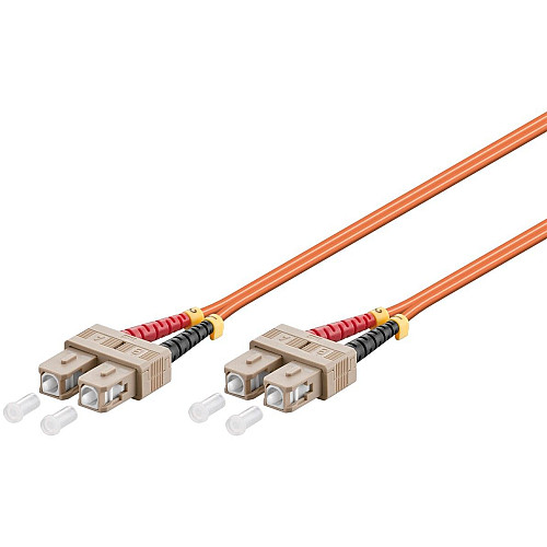 Патч-корд оптичний Goobay FiberOptic SC 2.0m M=50/125 Multimode Duplex OM2 оранжевий (75.09.6160)
