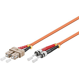 Патч-корд оптичний Goobay FiberOptic SC-ST  2.0m M=50/125 Multimode Duplex OM2 оранжевий (75.09.6169)