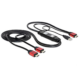 Перехідник моніторний Delock HDMI 1x2 (Splitter) Act 1080p USB-powered 2.0m чорний (70.08.3279)