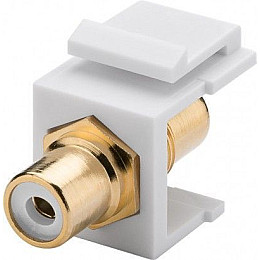 Перехідник аудіо Goobay RCA F/F (Keystone) White Gold-Plated білий (75.07.9676)