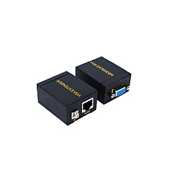Перехідник обладнання Lucom VGA HD15 M/F 60.0m (1xRJ45) 1080p metal cat.5e/6 чорний (62.09.8096)