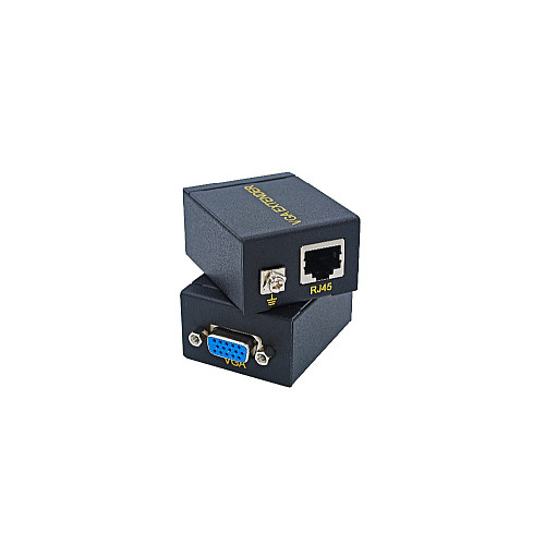 Перехідник обладнання Lucom VGA HD15 M/F 60.0m (1xRJ45) 1080p metal cat.5e/6 чорний (62.09.8096)