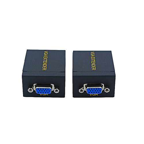 Перехідник обладнання Lucom VGA HD15 M/F 60.0m (1xRJ45) 1080p metal cat.5e/6 чорний (62.09.8096)