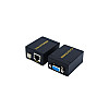 Перехідник обладнання Lucom VGA HD15 M/F 60.0m (1xRJ45) 1080p metal cat.5e/6 чорний (62.09.8096)