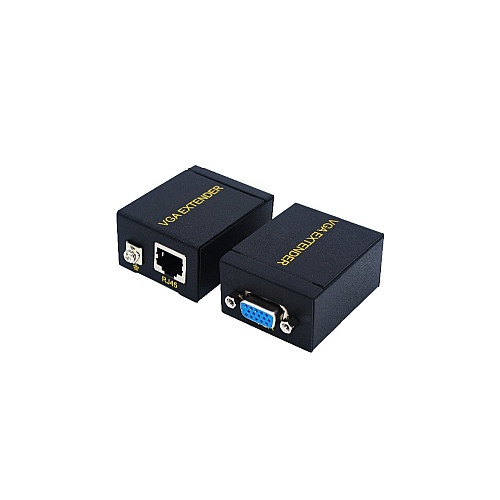 Перехідник обладнання Lucom VGA HD15 M/F 60.0m (1xRJ45) 1080p metal cat.5e/6 чорний (62.09.8096)
