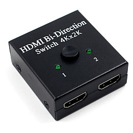 Перехідник моніторний Lucom HDMI 2x1 (Switch) Selector 4K@60Hz Bidirectional чорний (62.09.8098)