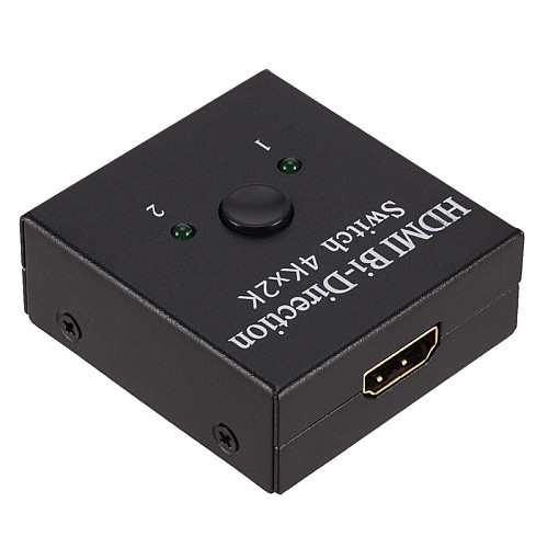 Перехідник моніторний Lucom HDMI 2x1 (Switch) Selector 4K@60Hz Bidirectional чорний (62.09.8098)