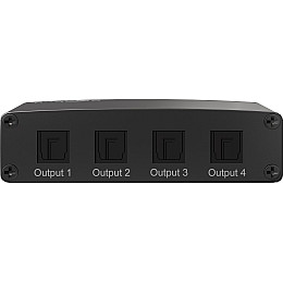 Перехідник аудіо Goobay Toslink 1x4 F/F (Splitter) Act Metal оптичний LED чорний (75.05.8975)