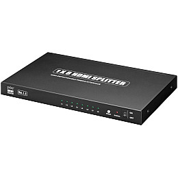 Перехідник моніторний Goobay HDMI 1x8 (Splitter) Act 1080p MetalHosing Gold чорний (75.06.0816)