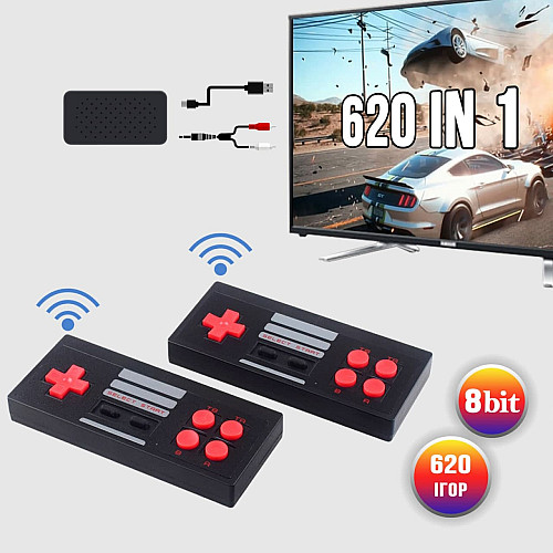Портативна ігрова приставка для телевізора Gen Game Mini-2 AV з двома бездротовими геймпадами