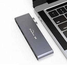 USB-хаб Blueendless BS-HC702 7-в-1 Type-C до 4K HD PD + 3хUSB3.0 + USB 3.1 Type-C + TF/SD Card Reader Silver