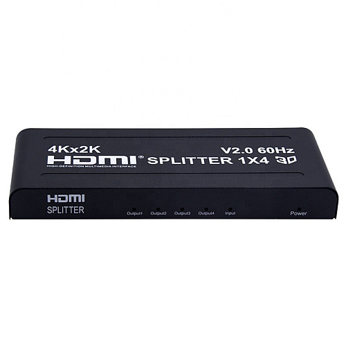 Розгалужувач сплітер Lucom HDMI 1x4 Splitter Act v2.0 4K@60Hz Чорний (62.09.8250)