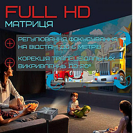 Портативный проектор Cheerlux Android 9.0 Full HD 1920*1080 P + WIFI + Bluetooth с Динамиками 3200 Lumen Мини LED (458)