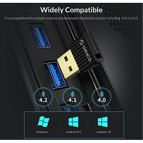 USB Bluetooth адаптер беспроводной передатчик для компьютера Orico bluetooth 5.0 BTA-508-BK Черный