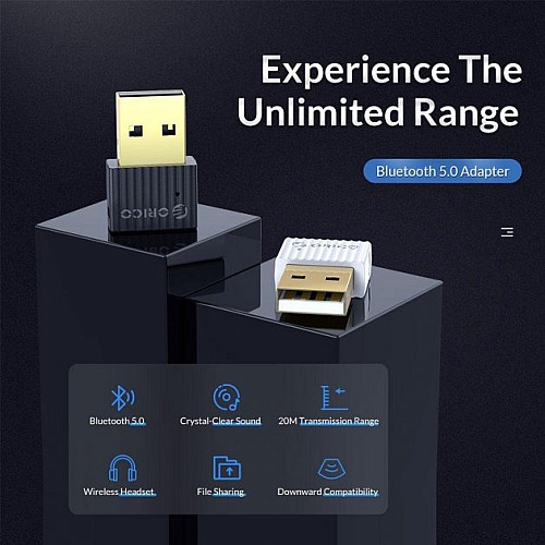 USB Bluetooth адаптер беспроводной передатчик для компьютера Orico bluetooth 5.0 BTA-508-WH Белый