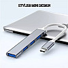 USB-хаб OEM Type-C 4 порта USB 3.0 USB2.0 Grey