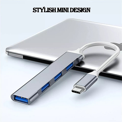 USB-хаб OEM Type-C 4 порта USB 3.0 USB2.0 Grey