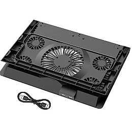 Охлаждающая подставка для ноутбука HOCO DH11 с RGB подсветкой черная