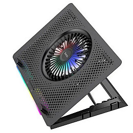 Охлаждающая подставка для ноутбука HOCO DH11 с RGB подсветкой черная
