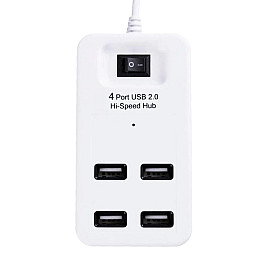 Концентратор USB-хаб RIAS P-1601 4 порта USB 2.0 с выключателем White (3_02362)