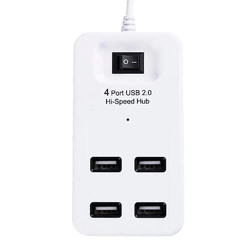 Концентратор USB-хаб RIAS P-1601 4 порта USB 2.0 с выключателем White (3_02362)