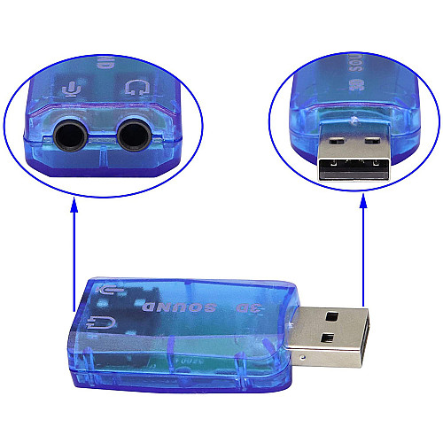 Звуковая карта RIAS 3D Sound card внешняя 5.1 USB Blue (3_01122)