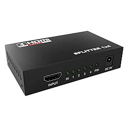 Розгалужувач відеосигналу (спліттер) RIAS DC2427 HDMI - 4xHDMI 4 порти v1.4 1080P Чорний (3_00626)