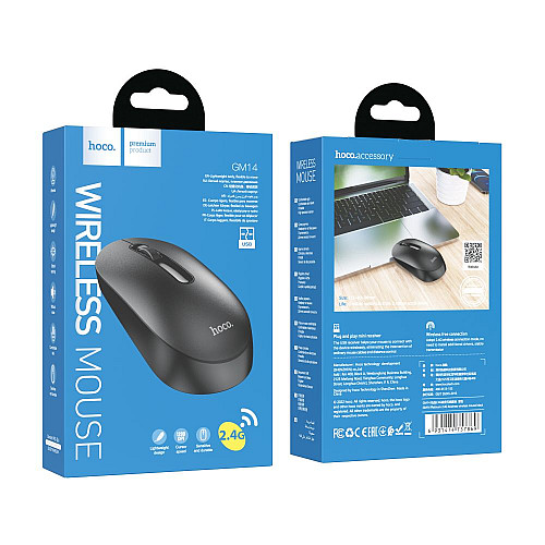 Бездротова оптична Мишка Hoco GM14 Platinum підключення 2.4G, 1200 DPI, кнопка 3D Чорний