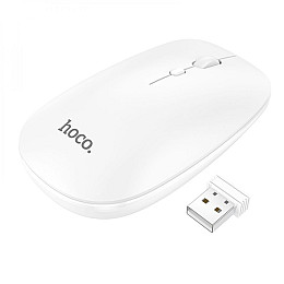 Бездротова оптична Мишка Hoco GM15 Art дворежимна 2.4G/BT v3.0 + v5.0, 800/1200/1600DPI кнопка 4D Білий