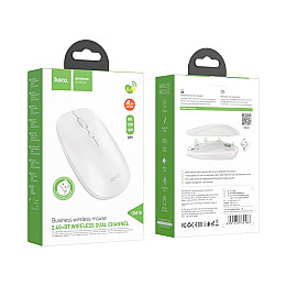 Беспроводная оптическая Мышка Hoco GM15 Art двухрежимная 2.4G/BT v3.0 + v5.0, 800/1200/1600DPI кнопка 4D Белый