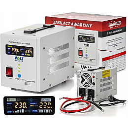 Джерело безперебійного живлення ДБЖ Volt Polska Sinus PRO 500E 12V/230V 500 ВА 350 Вт із чистою синусоїдою