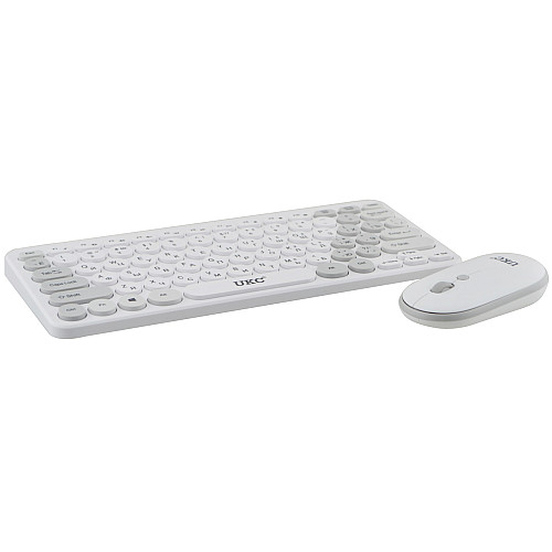 Комплект беспроводной клавиатура с мышью UKC 5263 White (3_03693)