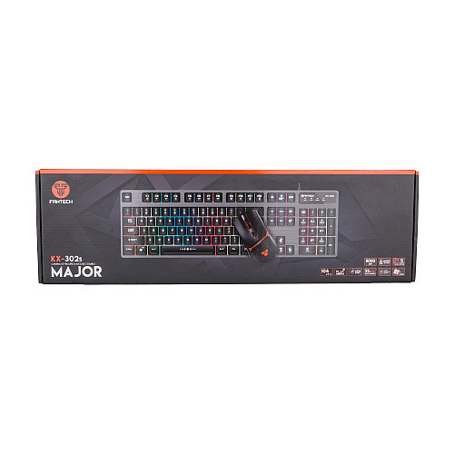 Комплект проводна клавіатура і миша Fantech Major KX302s LED 1,5 м Чорний