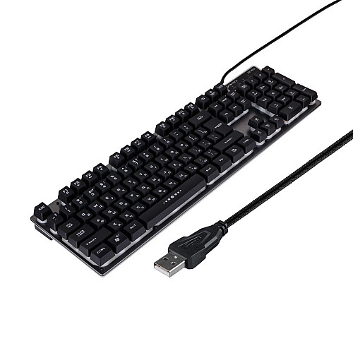 Комплект проводна клавіатура і миша Fantech Major KX302s LED 1,5 м Чорний