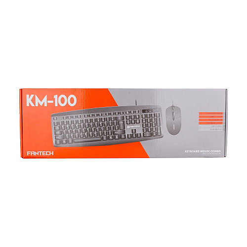 Комплект проводная клавиатура и мышь Fantech KM100 Plug and Play 1200DPI 1,5 m Black