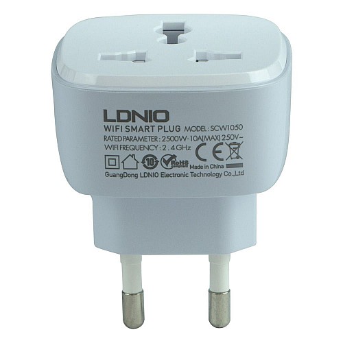 Смарт розетка LDNIO SCW1050 WiFI Smart Power Plug Блютуз v5.0 Біла