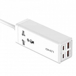 Удлинитель сетевой LDNIO SC1418 Power Strip PD/QC 65W USB/ 2 Type-C 2.5 m White